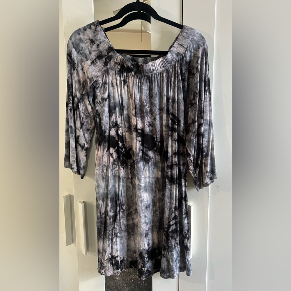 Tie dye off the shoulder dress